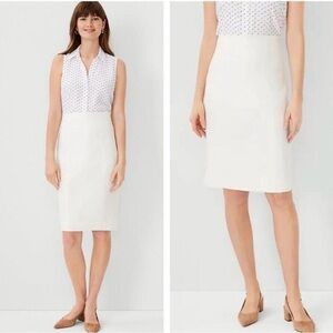 Ann Taylor Classic White Pencil Skirt